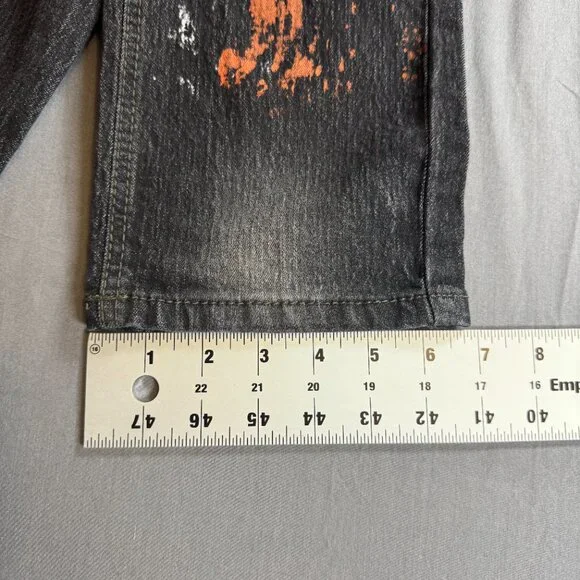 NWOT Southpole Jeans Mens 34x34 Black Skinny Distressed Paint Splatter Acid Wash - Picture 7 of 7
